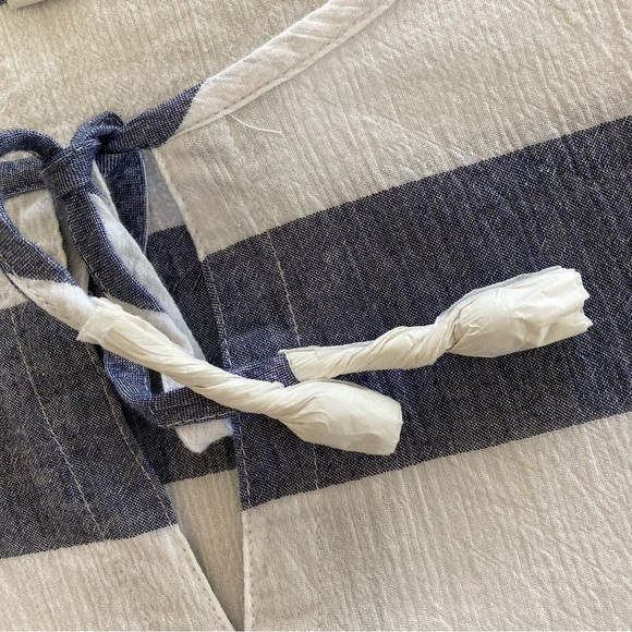 Y2K Palm Island Women’s 3X Nautical Blue & White Stripe Dress Midi 3/4 Sleeve - Picture 4 of 9